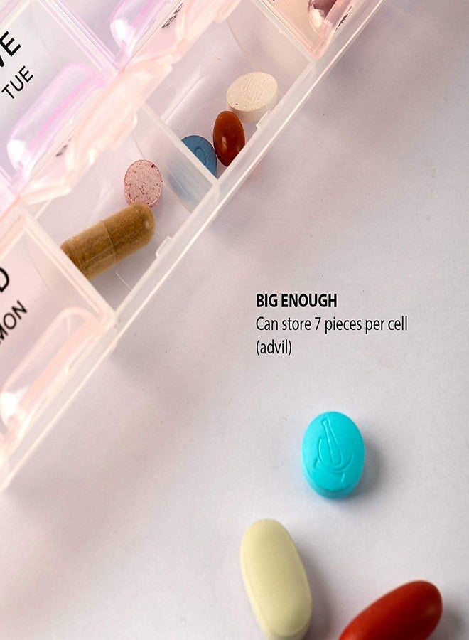 Magic Providers Weekly 4 Lines Pill Box travel box tablet holder medicine dispenser organizer storage BPA Free Travel 28 Day Pill Box Case - (Multicolored) Pack Of - 1 - Image 5
